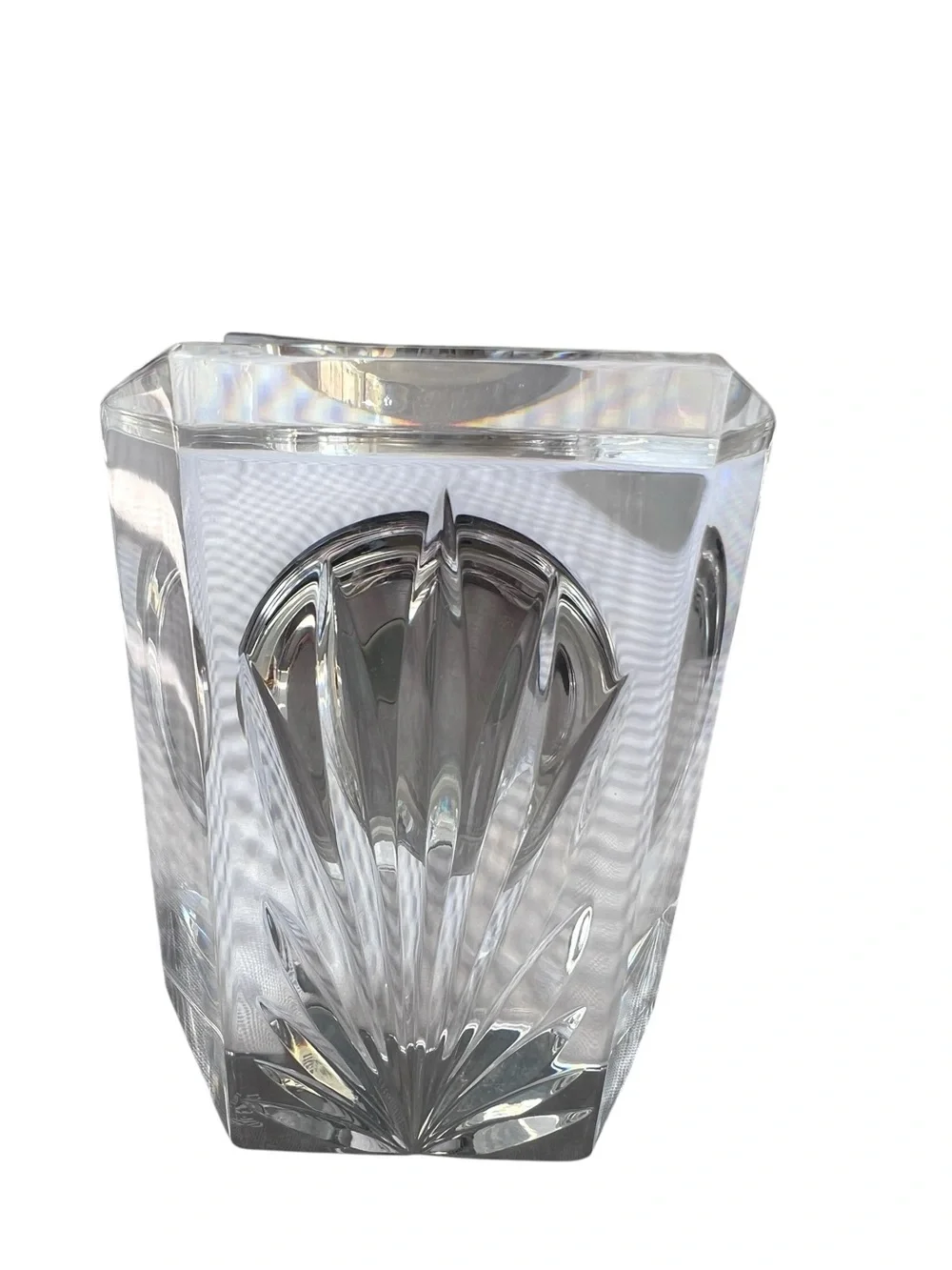 Waterford Clear Crystal Ireland Desk Clock 4” with Gold-Bezel